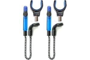 TJR TACKLE 2 x Bobbins Bite Indicators 2 x Rod Rest Set Carp fishing Tackle for Bite Alarms (Blue)