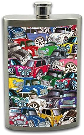 Koolart Ultimate Cartoon Hipflask in Stainless Steel with Design of Mini Classic Cars