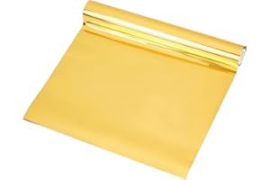 SUPERFINDINGS 1 Rolle 5m lang Gold Toner Reaktive Folie Metallic Transferfolie Rechteck Transferfolie Transferblätter für Laserdrucker+Laminator DIY Scrapbook Karten Leder Dekoration, Breite :19.5cm