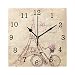 Produktbild EZIOLY Bonjour Wanduhr Paris Tower Eiffel und Fahrrad romantisch, quadratisch, Nicht tickend, digital, leise Sweep, dekorative Uhren für Küche, Schlafzimmer, Wohnzimmer