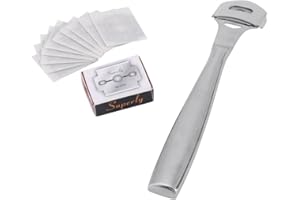 WALFRONT Couteau à Parer à Main en Acier avec 10 Lames de Rechange pour Amincissement du Cuir DIY Maroquinerie Artisanat Cuir