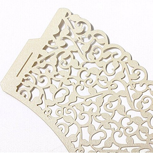 OULII Cupcake Wrappers Hochzeit Cupcake Dekoration Geburtstag Baby Baby-Dusche wickeln 50-Pack (cremeweiß) - 5