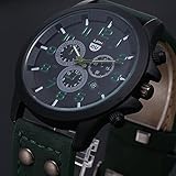 Fenkoo Herren Armbanduhr Quartz Kalender / Wasserdicht Leder Band Schwarz / Braun / Grün / Grau Marke