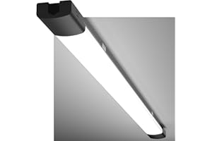 Modlicht Néon LED 150CM Réglette LED Connectée 45W 4950Lumen Blanc Froid 5000K Tube Néon, IP65 Imperméable Luminaire Plafonnier pour Atelier, Garage, Sous Sol, Bureau, Grand Magasin, Noir