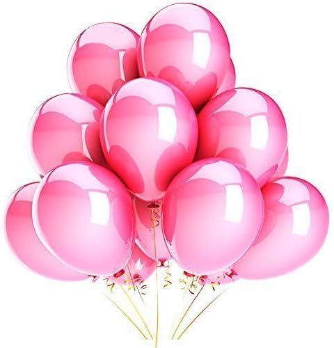 Yayan 100 pcs 10 inch Pink Balloons 1.8g/pc Thick Latex Balloons for Birthday Party,Romantic Wedding,Halloween and Graduation -Pink