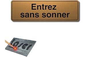 MYGOODPRICE Plaque gravée autocollante 13x4cm Entrez sans sonner fond Or brossé