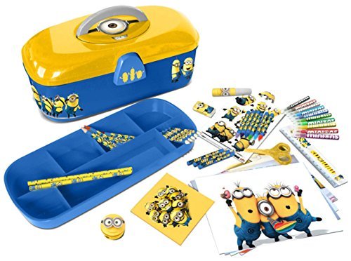 Preisvergleich Produktbild Minions Kinder Lernspielzeug Werkzeugkoffer Mit 60 Stück Kreativ Aktivitätsset