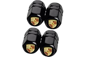 ZHAGPO 4 Tappi per valvole di pneumatici per Porsche Panamera Cayenne Macan Boxster Taycan Cayman 718 911, sostituzione tappi parapolvere pneumatici auto,accessori per pneumatici