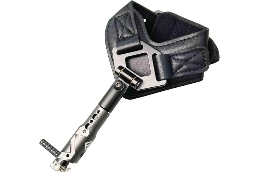 THREE ARCHERS Archery Bow Release Quick Shot Release Magnetic Auto-Trigger Single-jaw Release with Leather Buckle Wrist Strap Compound Bow Release Aid