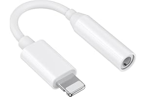Amzpas Adattatore iPhone Jack 3,5 mm Lightning Cavo Dongle HiFi per Cuffie, Cavo Aux Audio Dongle Convertitore Compatibile con iPhone 14/13/12/11/X/8/7/Pad/iOS