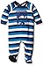 Petit Bateau Baby-Boys Santon Striped Footies, Multicoloured (Medieval/Geranium/Lait), 3-6 Months (Manufacturer Size:6 Months)