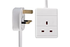 PRO ELEC PELB1502 1 Gang Extension Lead 2m, White