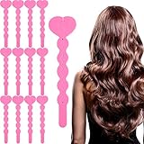 12 Pièces Doux Rouleaux pour Cheveux Rouleaux à Cheveux Flexibles Doux Rouleau de Cheveux de Sommeil pour Cheveux Long Court Épais Mince Bigoudis pour Femmes et Filles, Rose