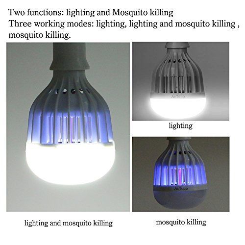 AcTopp Fluginsekten-Vernichter 2017 Neu Mehrfunktional Light Bulb Fliegenfänger Insektenvernichter Mückenschutz Birne für Haushalt Moskito Insekten Mücken Killer Mückenfalle Lampe E27 im Raum 10W - 3