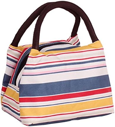 Higawin Women Light Portable Insulation Print Pattern Lunch Bag Lunch Tote Bag With Top Zipper Handbag