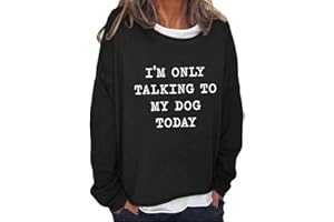 ticticlily Sweat à Manches Longues pour Femme avec Imprimé des Lettre Col Rond Casual Sport Pull Mode Hoodie Top Haut