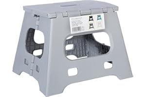 ‎SPLENDOLE Splendole Tritthocker Klapphocker Faltbar Kinderfußbank Klapptritt Bad-Hocker Klappbar Kindertritt Klein Aufstiegshilfe Küchenhocker Für Kinder Erwachsene (Grau)