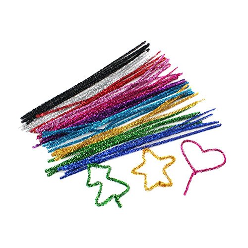 G2PLUS Glitzer Pfeifenreiniger 240 Stück Chenilledraht ,6 MM * 30 CM, Ideal für DIY Craft Projekte, Weihnachtszierde making – 12 Farben - 2