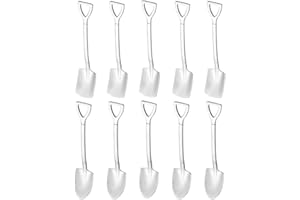 OPIURVY 10 PCS cucchiaio per confettata, cucchiai, cucchiaini, Cucchiaio Pala in Acciaio Inossidabile, Cucchiaio Anguria tè al Latte caffè Zucchero Cucchiaio Gelato Cucchiaio da Dessert