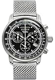 Zeppelin Herren-Armbanduhr 100 Jahre Zeppelin Analog Quarz One Size, schwarz, Silber
