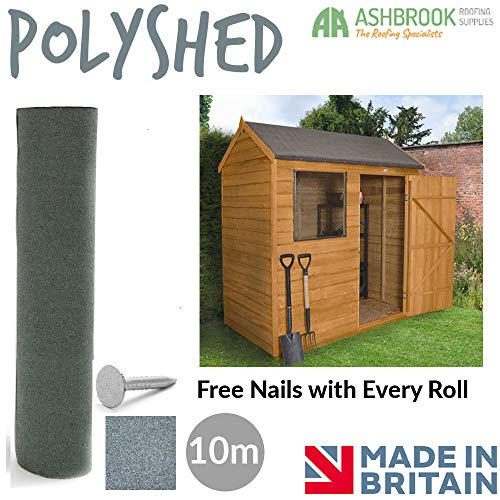 Ashbrook Roofing Super Grade 10m Shed Felt Polyester Reinforced Green Mineral