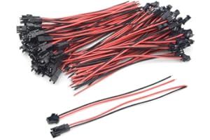 XINGYHENG BGTXINGI Lot de 100 connecteurs femelles et mâles 2 broches 24 AWG avec câble de raccordement pour barre lumineuse LED, compatible avec JST SM