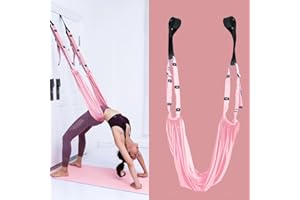 MOSKADO Yoga Stretching Strap, Aerial Yoga Rope for Back Pain, Waist Back Leg Stretch Strap, Fitness Stretching Assist Trainer, Hammock Swing Stretching Strap, Anti-Gravity Inversion Yoga Belts
