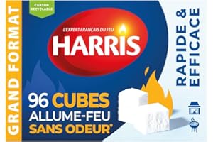 Cubes allume feu - Sans odeur - Barbecue - Cheminées - 96 cubes - Harris