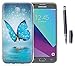 Produktbild Samsung Galaxy J3(2017) Neu Design Hülle mit Schwarz Smart Touch Stift Pen,ISENPENK Ultra Slim Silikon Soft TPU Leuchtende Case,Crystal Clear Transparent Nacht Bling Bling Glitzer Case,Wasserdicht Shockproof Anti Slip Stoßfest Protection Durchsichtig Handyhülle,Thin Silicon Nacht Glitter Shinning Cover Bumper Schutzhülle Tasche für Samsung Galaxy J3(2017)/J3(2017) Duos 5.0Zoll-[Schmetterling]+Schwarz Smart Touch Stift Pen