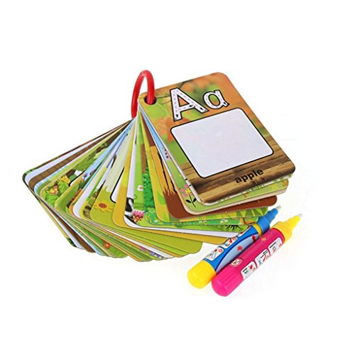 Kuiji 26 Lettere A-Z colorazione ad Acqua Doodle Board, 2X Penna Magica, Regalo per Bambini Giocattolo per Bambini
