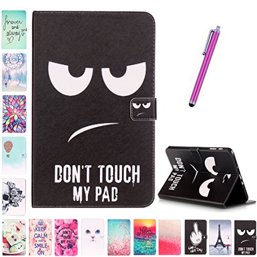 Romtronic Cute Colorful Flip Tasche PU Leder Abdeckung Stand Schutzhülle für Samsung Galaxy Tab A6 10.1 Pouces SM-T580 / SM-T585 + 1 x Schwarz Styluss (Design 15)