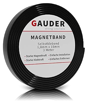 GAUDER Bande Magnétique Autocollante | Ruban Magnétique Adhésif | Rouleau Aimanté Puissant