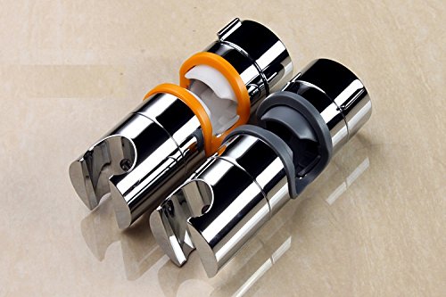 Qile 18–25mm Verstellbar Brausehalter ABS Ersatz Handbrause Halterung Duschstange Head Slider Klemme Halterung Halter, Verchromt (Silber) - 7