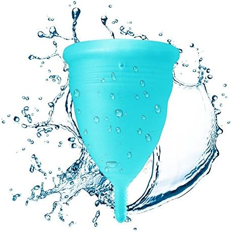 Qikafan Menstrual cup instead of sanitary napkin, suitable for female menstrual cycle bleeding hygienic products 2 pack Small Blue