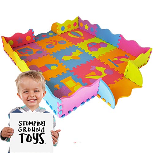 Tappeto Gioco Bambini in Soffice Schiuma Eva | Tappeto Puzzle da Gioco Multicolore | Tappetino Puzzle Antiscivolo | 25 Pezzi