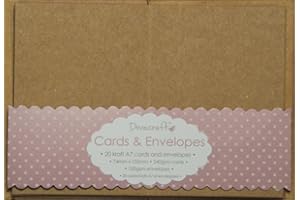 Trimcraft DCCE030 Dovecraft Essentials-Mini Cards & Envelopes-A7 Cream (20 Pack), paper, Brown