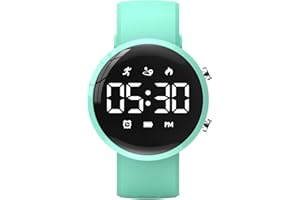 Focwony Digitale Fitness-Tracker-Uhr für Kinder, wasserdichte Armbanduhr mit Schrittzähler/Distanz/Kalorien/Stoppuhr/Wecker, tolles Jungen, Mädchen, Kinder und Teenager (Grün)