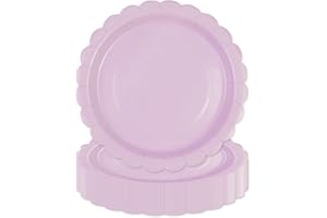 HFBOBP 50 Stück Lila Pappteller,18CM Dessertteller Einmalgeschirr Tisch Dekorationen Partygeschirr für Hochzeit Garten Geburtstag Party