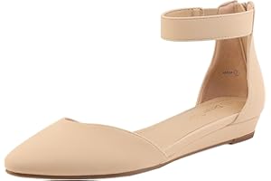 DREAM PAIRS Scarpe Basse da Donna con Cinturino alla Caviglia Bassa Comodi Sandali Piatti