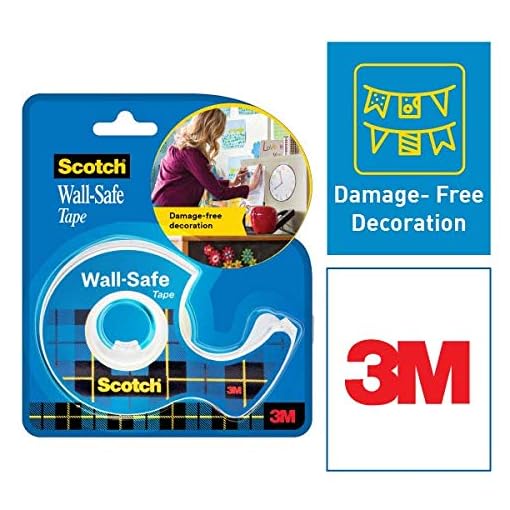 Scotch Damage Free Mounting and Decor by 3M Wall Safe Tape (Width 1.9M Length 16.5M, Up to 14G),White