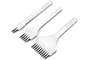 2/5/10 Vitstålklor Perforeringsverktyg Läderstansverktyg 2,7 mm 3,0 mm 3,38 mm 3,85 mm För Läderhantverk Lädervaror (3,85 mm)