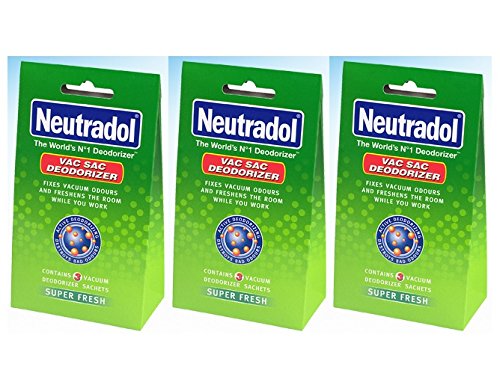 3 x Packs Of 3 Neutradol Super Fresh Vacuum Sac Hoover Deodorizer Sachet Freshen