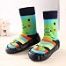 Bebedou Blue Colourful Frog socks 12 to 18 months Baby Toddlers Kids Comfy Indoor Slippers Shoes Socks Moccasins NON SKID Indoor Shoes Socks Durable Multifunctional slip baby booties breathable toddler elastic, boys girls warm and thick socks with soft leather sole 14 cm