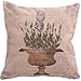 Produktbild Jiayou J Square Lavender Flower QV-218 Linen Decorative Pillowcase Cushion Cover for Sofa Pillow Case 18 X 18 Inch