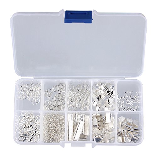 Verbindungsringe Schmuckherstellung Set Starter Kit Ohrring Armband Halsketten Schmucksachen – Silber, 5MM-20MM - 3