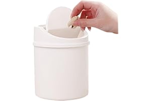 Eaglehg Mülleimer Mit Deckel - Mülleimer, Tischmülleimer Mit Schwingdeckel, PP Kompaktes Design Kosmetikeimer, Tischabfalleimer Für Den Waschtisch tischmülleimer kosmetikeimer