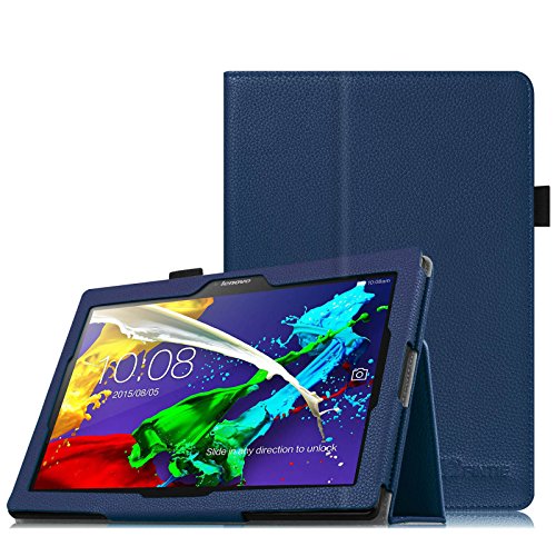 Fintie Lenovo Tab 2 A10-30 / Tab 2 A10-70 / Tab 3 10 Plus Hülle Case - Folio Kunstleder Schutzhülle Tasche Etui mit Auto Schlaf / Wach Funktion für Lenovo Tab 2 A10-30 / A10-30L / A10-30F / Tab 2 A10-70 / A10-70L / A10-70F / TAB3 10 Plus / Tab 3 10 Business 10,1 Zoll Tablet, Marineblau