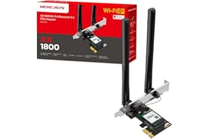 MERCUSYS MA70XE AX1800Mbps Dual-Band Wi-Fi 6 WiFi Card, Network PCIe WiFi Adapter, Bluetooth 5.4, Wide Coverage, Lower Latency, MU-MIMO, WPA3 Enhanced Security, Supports Windows 10, 11 (64 bit)