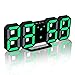 Produktbild OOLIFENG LED Bedside Wecker Extra Bright Einfach Zu Lesen 3 Einstellbare Helligkeitsstufen - Angetrieben Von USB - Digital Desk Clock / Wanduhr , Grass green