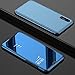 Produktbild FNBK Huawei P20 Lite Hülle Spiegel Cover Mirror Case Flip Schutzhülle Blau Handyhülle Wallet Handy PC Luxus Bumper Backcover Stand Stoßfest Bookstyle Männer Frauen Handytasche